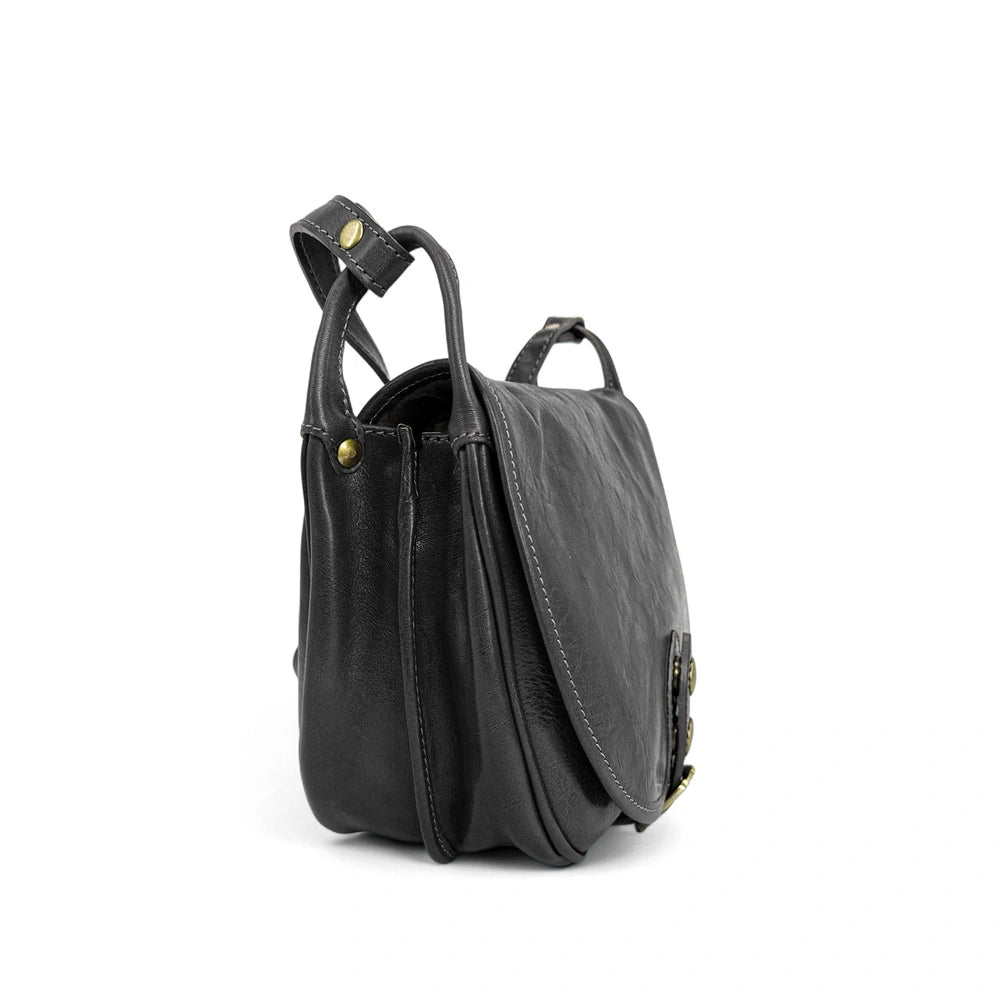 Bolso bandolera de piel lisa LITTLE VERLAINE Negro
