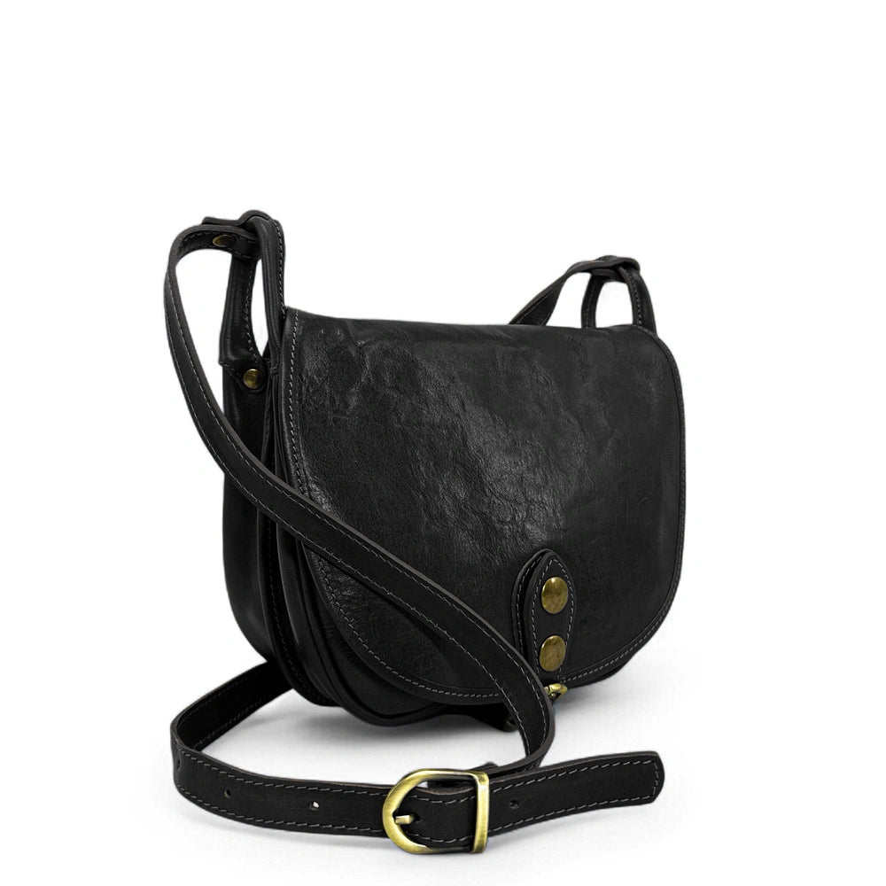 Bolso bandolera de piel lisa LITTLE VERLAINE Negro