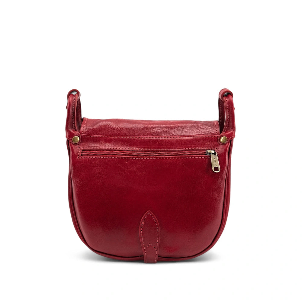 Borsa a tracolla in pelle liscia LITTLE VERLAINE rosso scuro