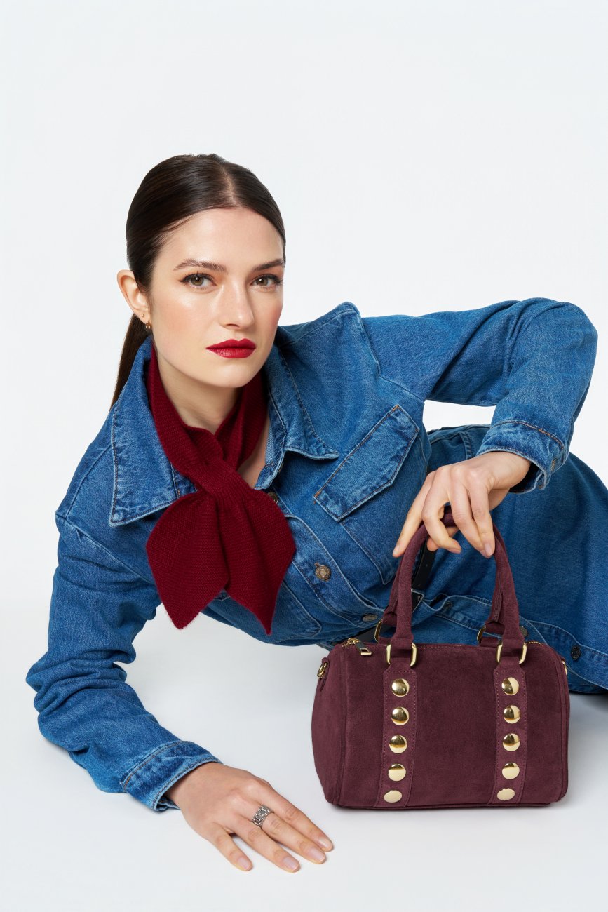 Mini sac bowling en daim DJODY Prune