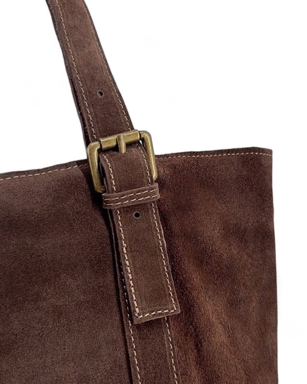 Bolso tote de ante TOKYO Marrón chocolate