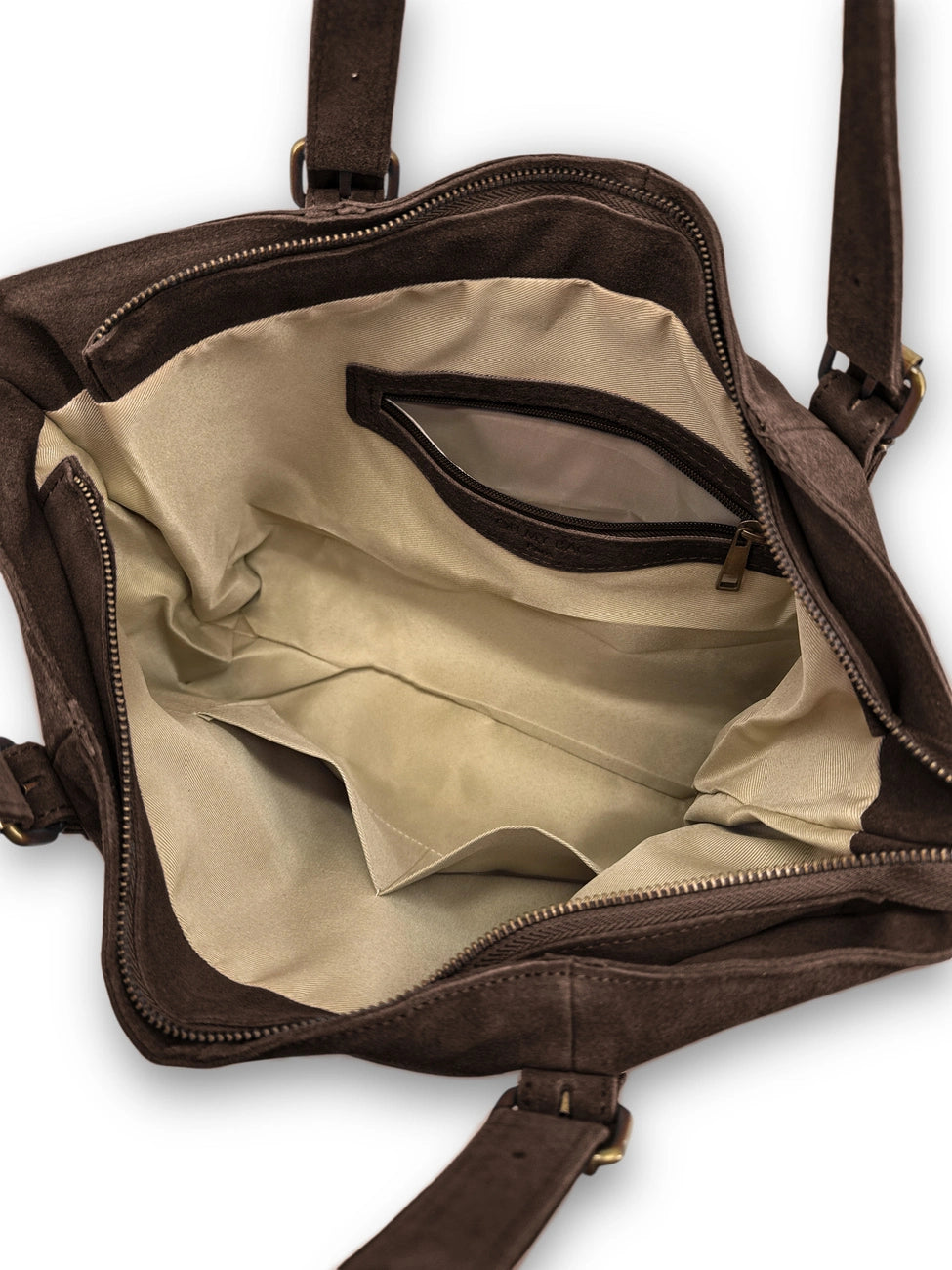 Bolso tote de ante TOKYO Marrón chocolate
