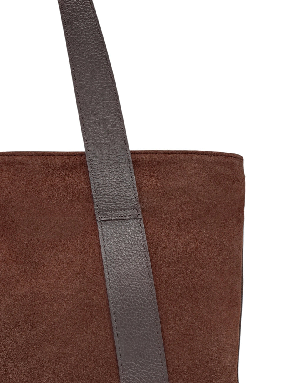 SOLENE chocolate split leather tote bag