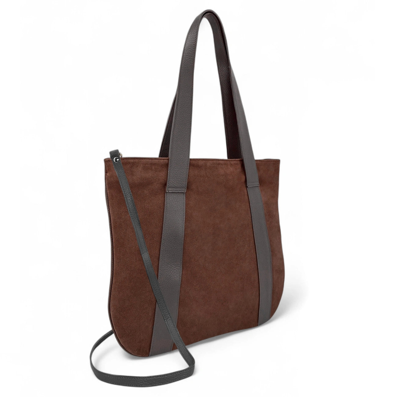 Sac cabas en croûte de cuir SOLENE Chocolat