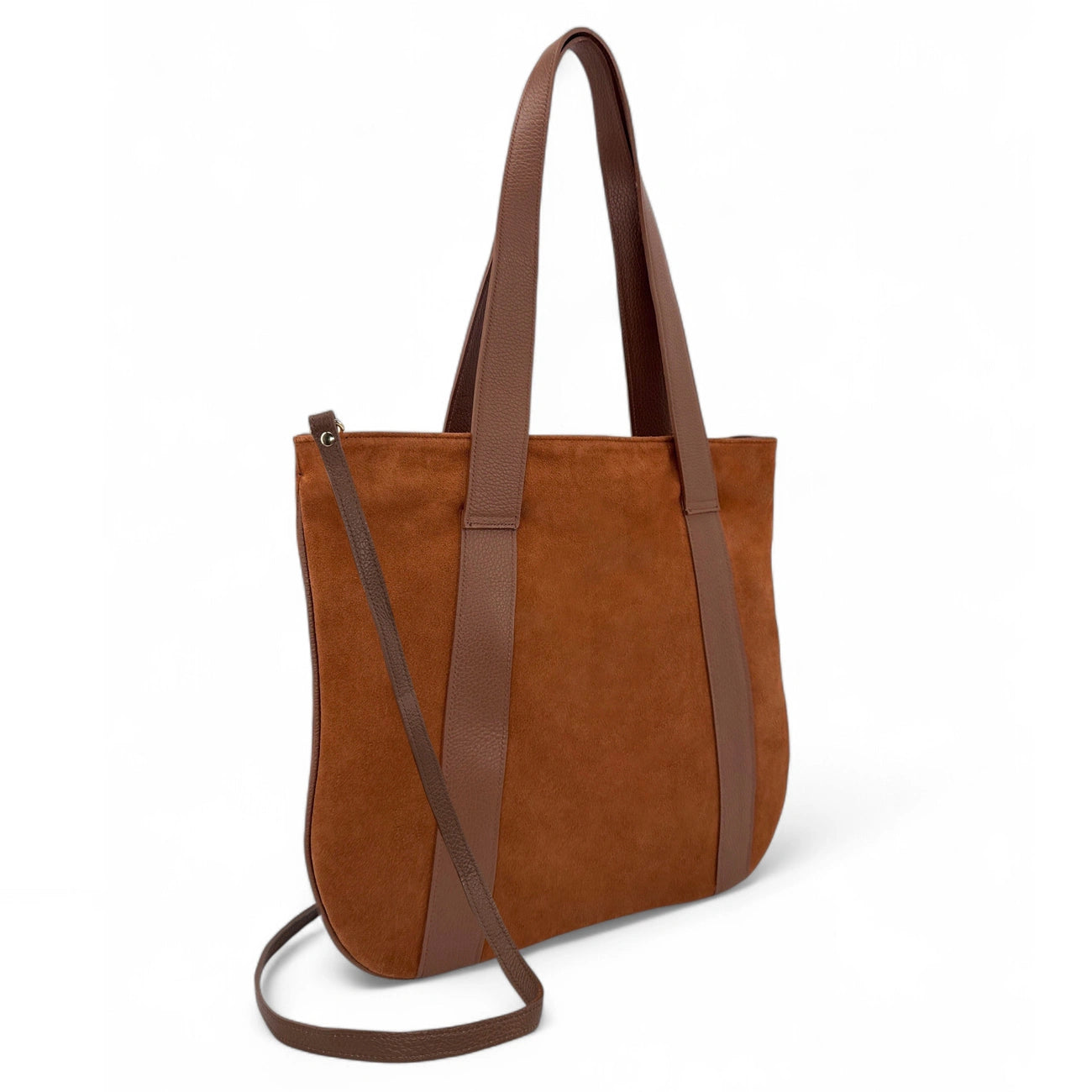 Sac cabas en croûte de cuir SOLENE Cannelle