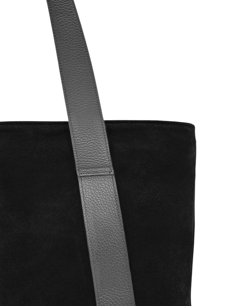 SOLENE black split leather tote bag