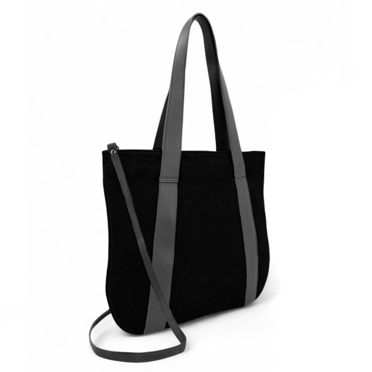 Sac cabas en croûte de cuir SOLENE Noir