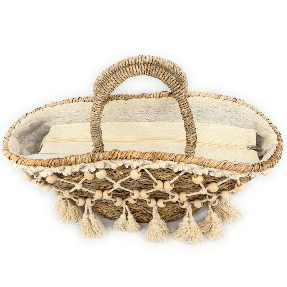 Panier cabas en paille PERLE DE SABLE Beige crème