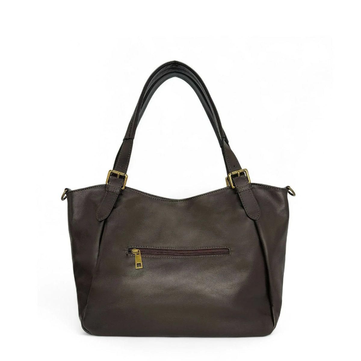 Tasche aus Glattleder ELTON Schokoladenbraun