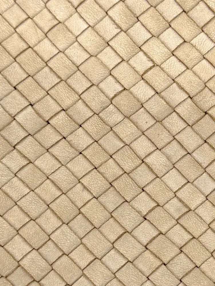 Sac pochette à bandoulière en cuir tressé MISS JOE Beige crème