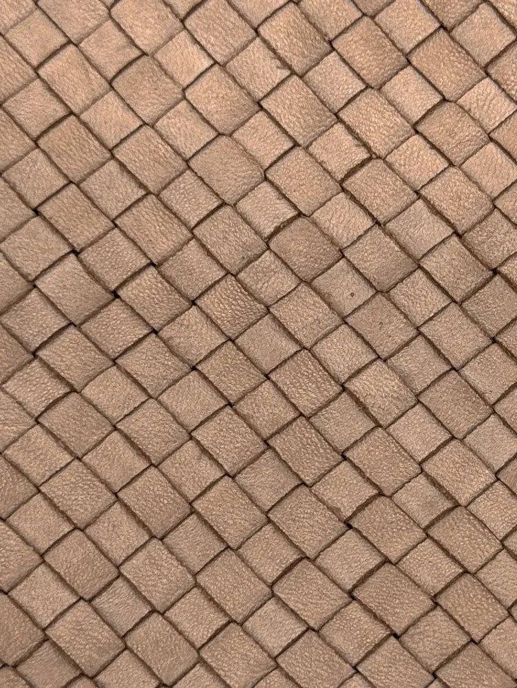 Sac pochette à bandoulière en cuir tressé MISS JOE Taupe foncé