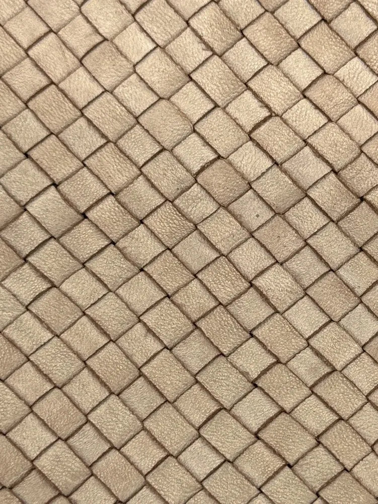 Sac pochette à bandoulière en cuir tressé MISS JOE Taupe