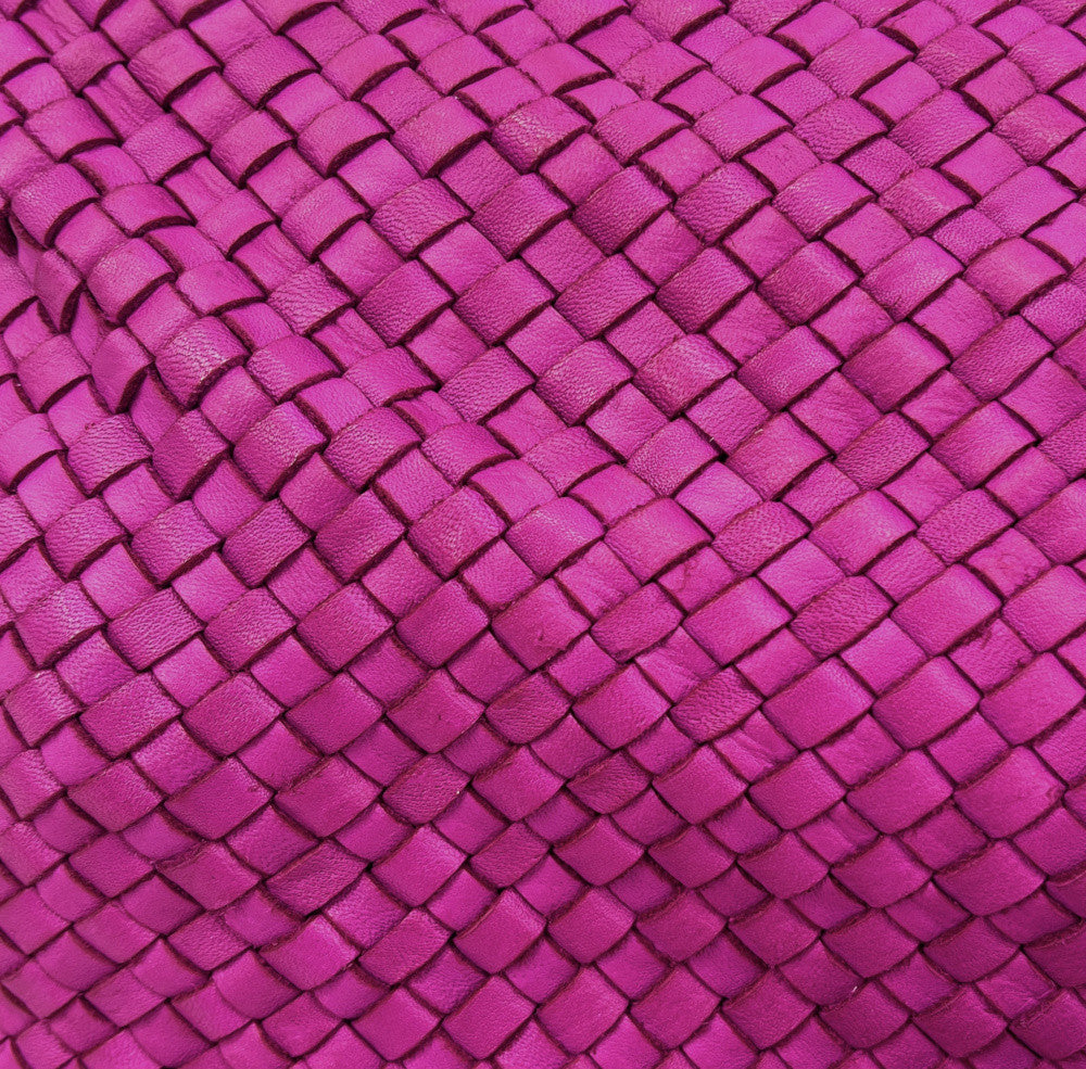 Sac pochette à bandoulière en cuir tressé MISS JOE Rose fuchsia