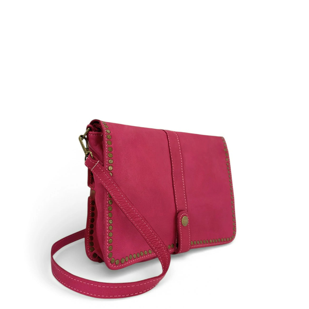 Borsa besace cinturino in pelle vintage MISS Clear Khaki