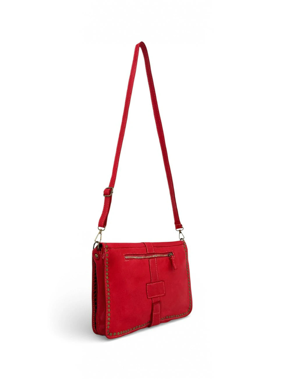 Bolso bandolera de piel vintage MISS K Rojo granza