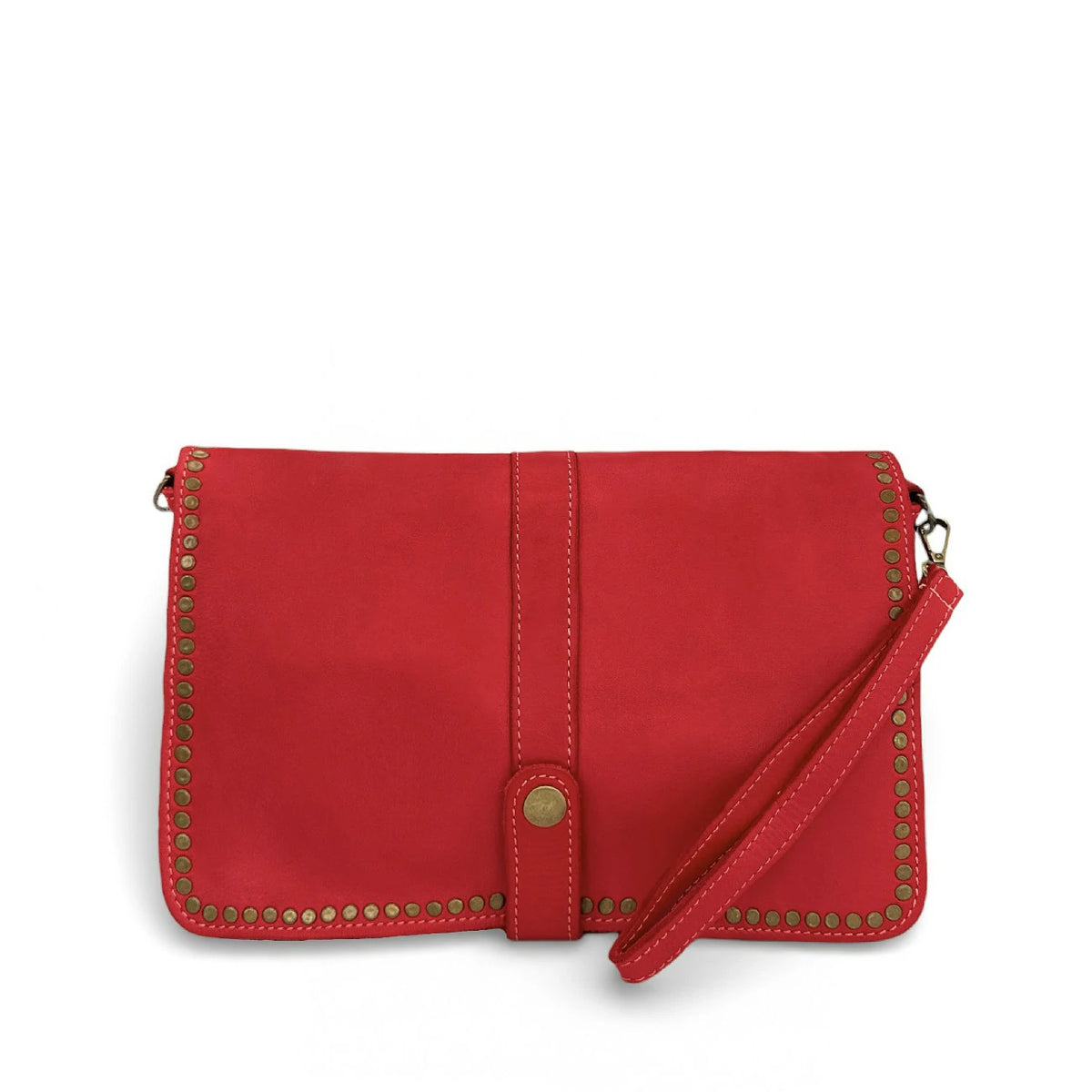 Bolso bandolera de piel vintage MISS K Rojo granza