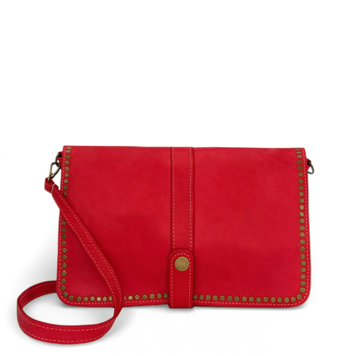 Bolso bandolera de piel vintage MISS K Rojo granza