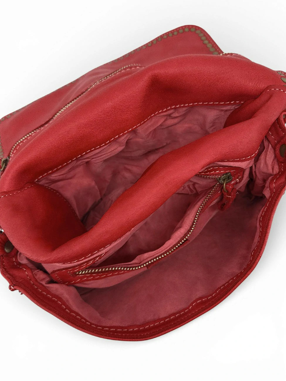 Bolso bandolera de piel vintage MISS K Rojo granza