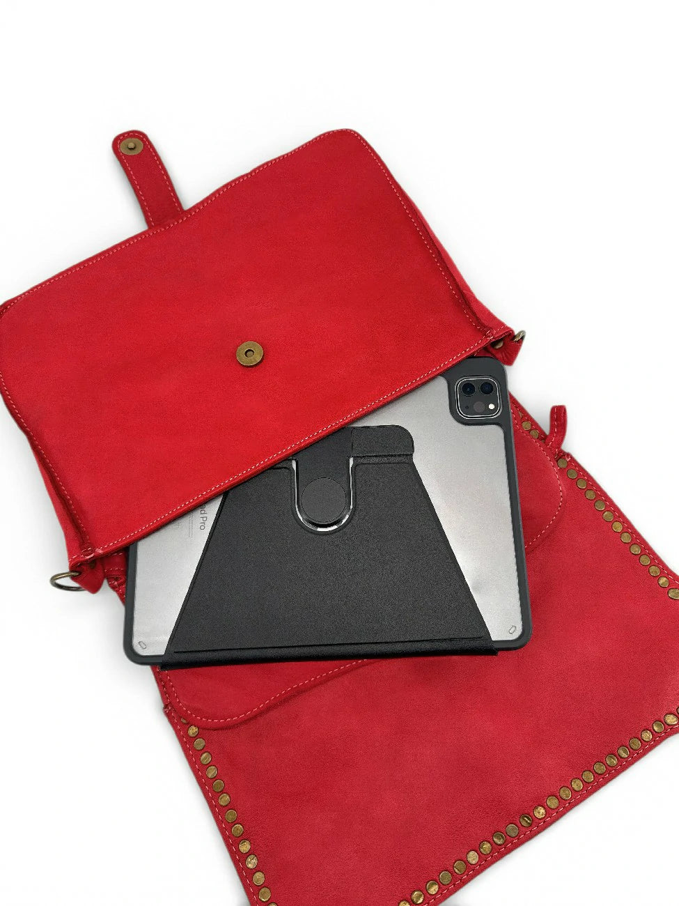 Bolso bandolera de piel vintage MISS K Rojo granza