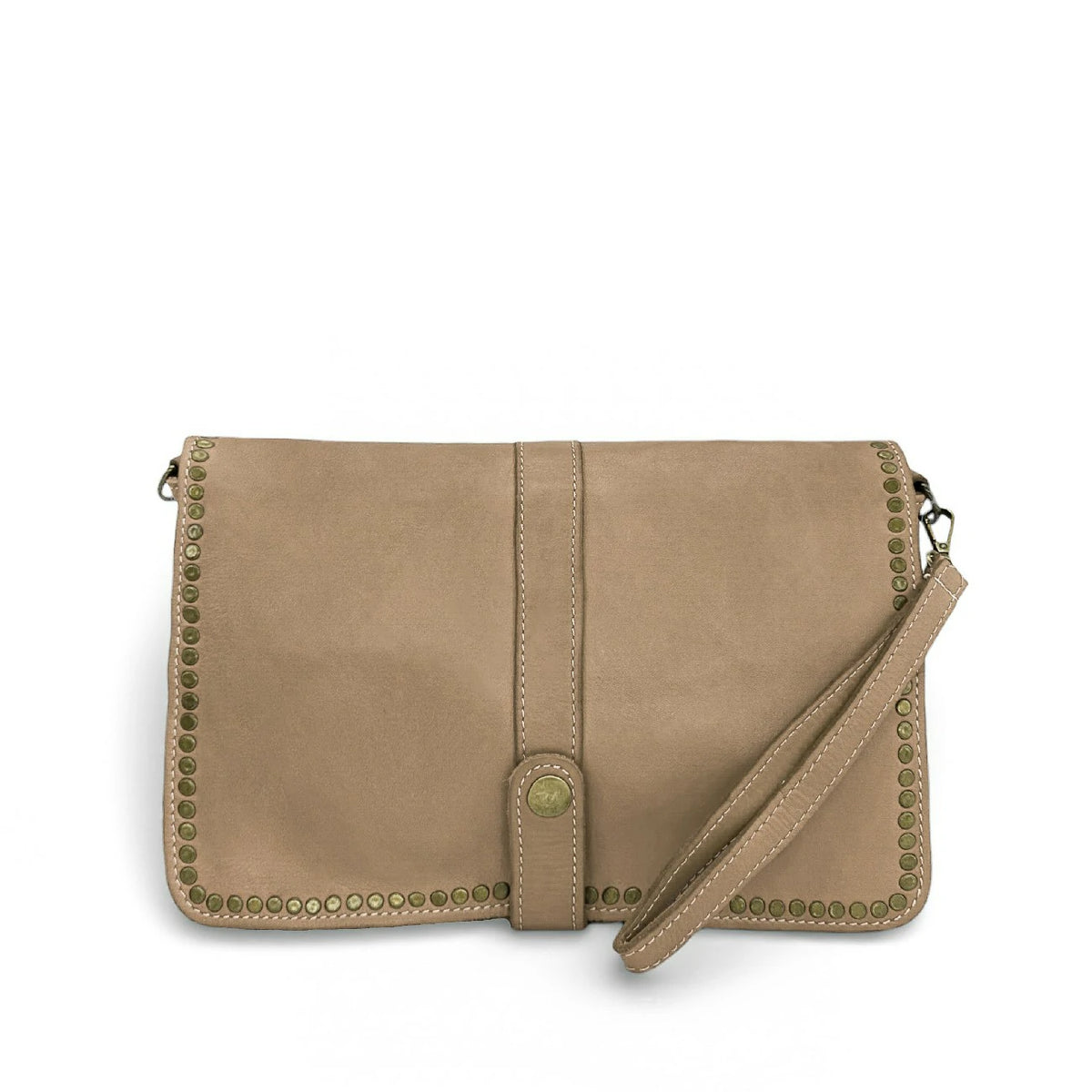 Bolso bandolera en piel vintage MISS K Topo claro