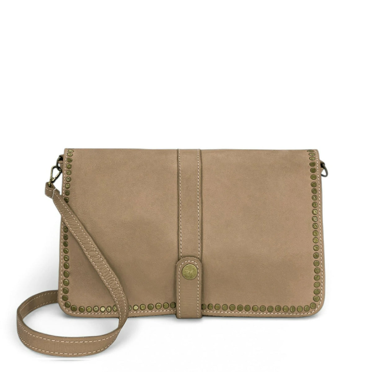 Bolso bandolera en piel vintage MISS K Topo claro