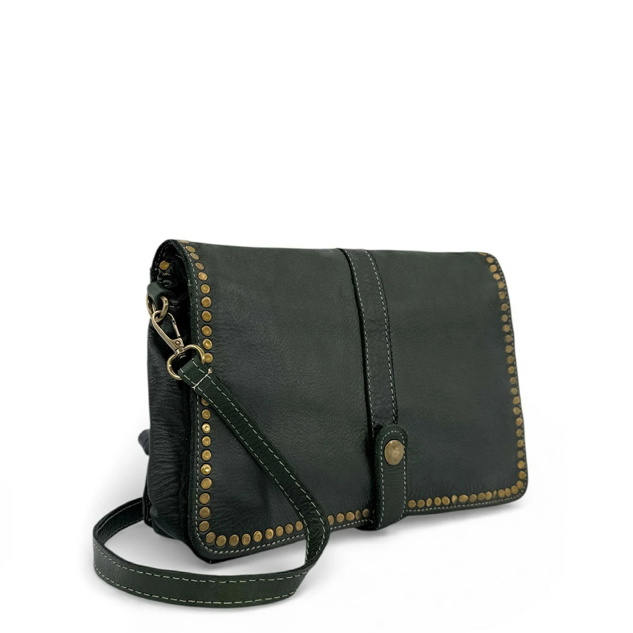 Bag besace leather strap vintage MISS K plum