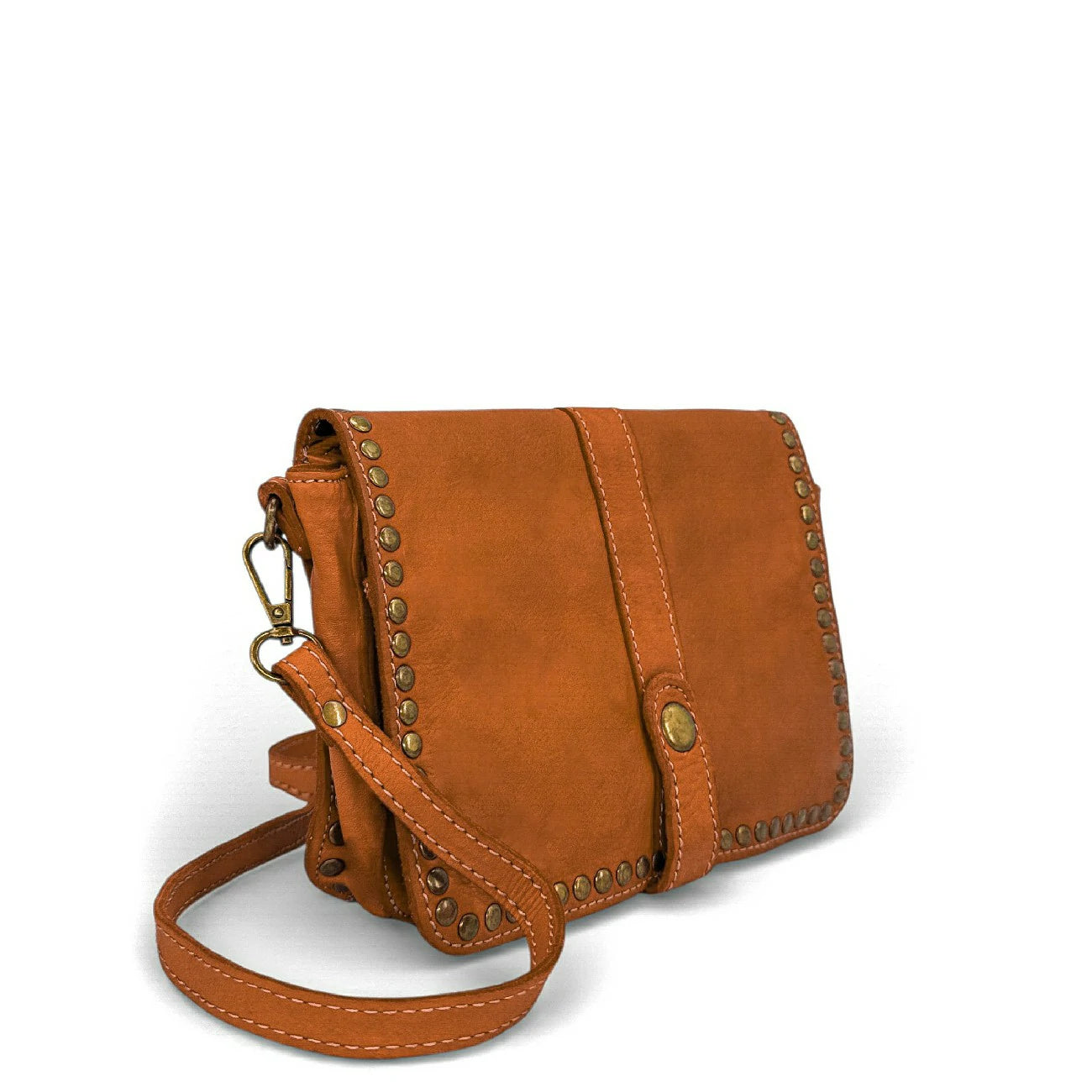 Borsa besace cinturino in pelle vintage MISS SHAN Cammello scuro