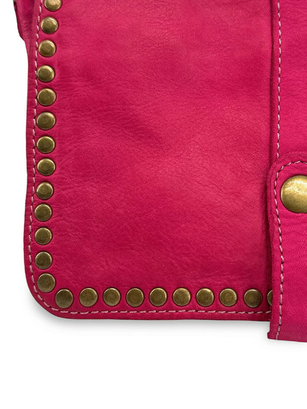 Bolso bandolera de piel vintage MISS SHAN rosa fucsia