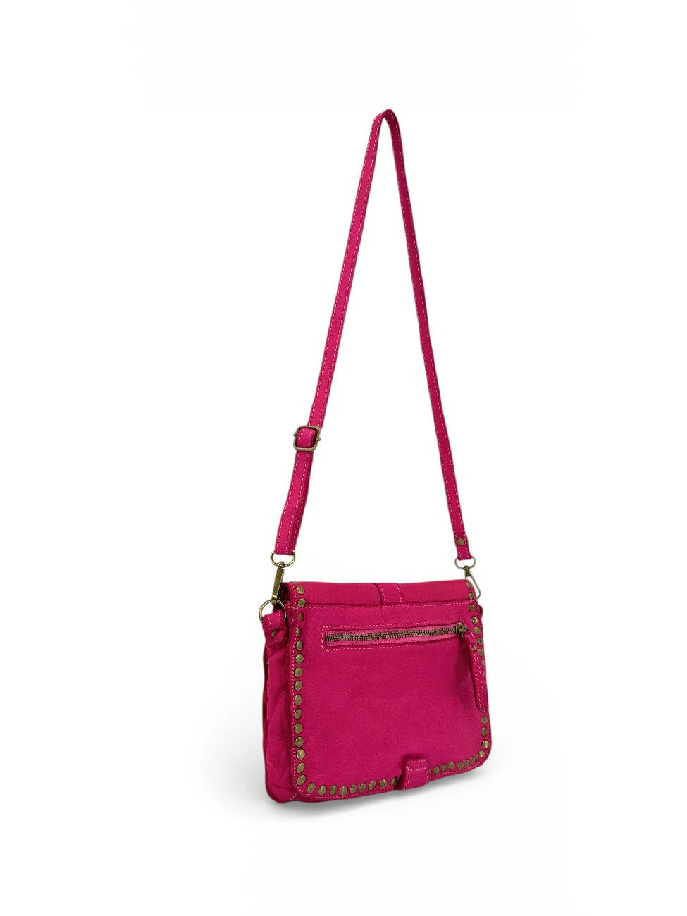 Bolso bandolera de piel vintage MISS SHAN rosa fucsia