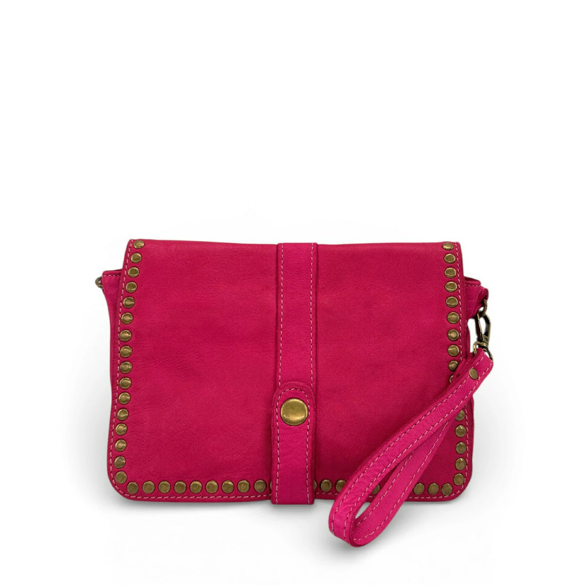 Bolso bandolera de piel vintage MISS SHAN rosa fucsia