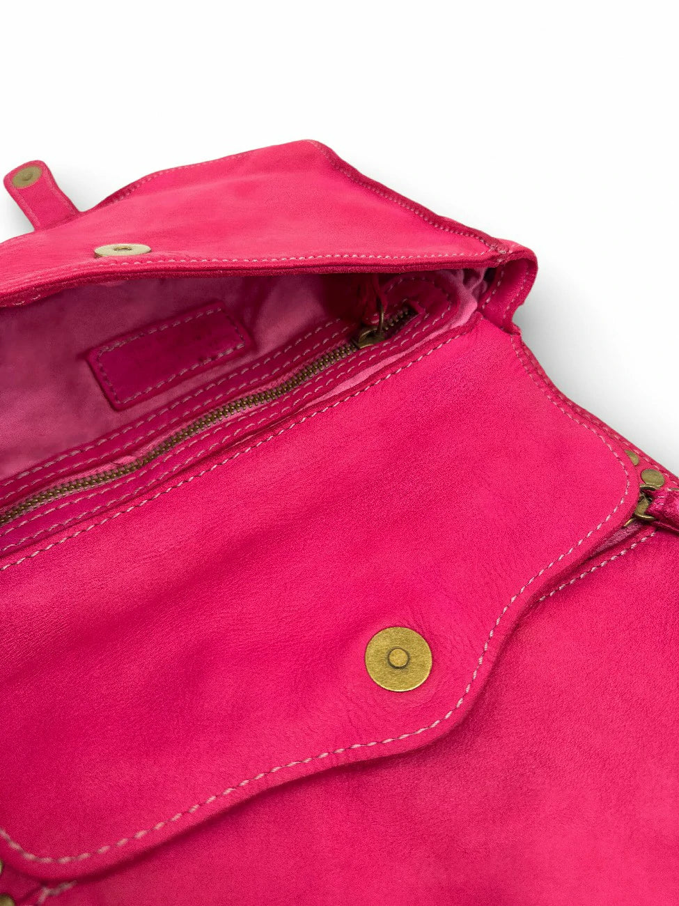Bolso bandolera de piel vintage MISS SHAN rosa fucsia