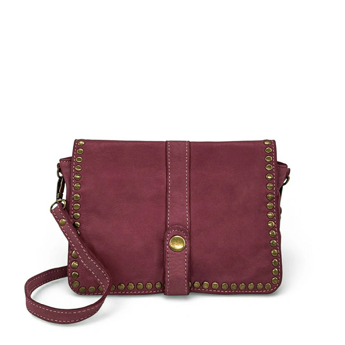 Bolso bandolera de piel vintage MISS SHAN Ciruela