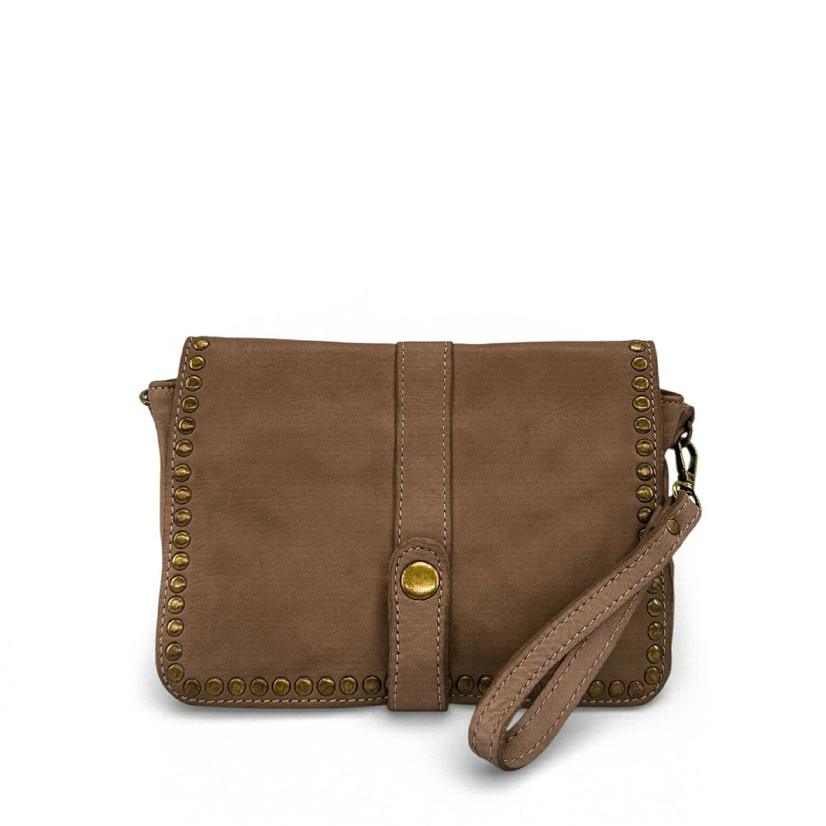 Kuriertasche mit Schulterriemen aus Vintage-Leder MISS SHAN Dunkeltaupe