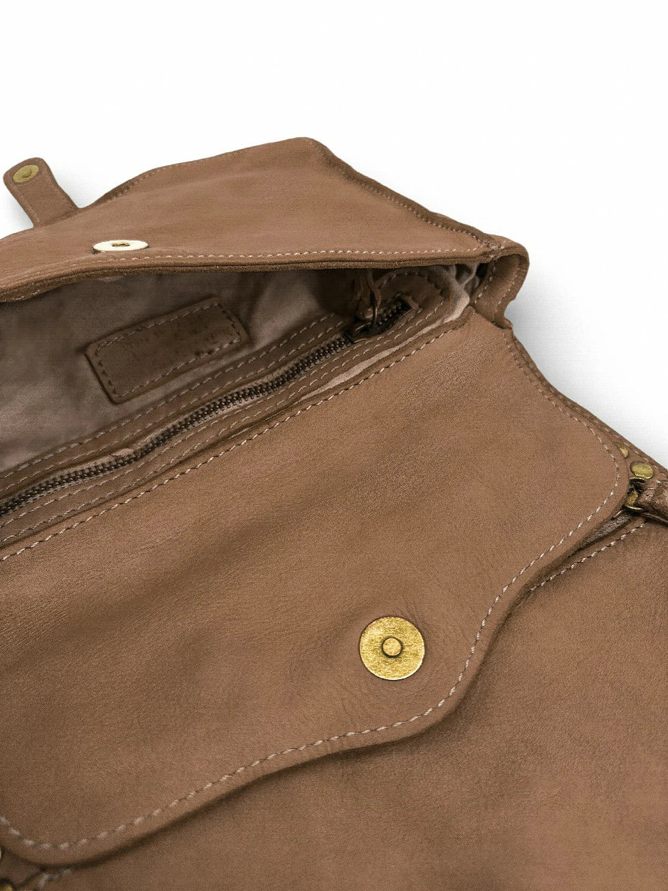 Kuriertasche mit Schulterriemen aus Vintage-Leder MISS SHAN Dunkeltaupe