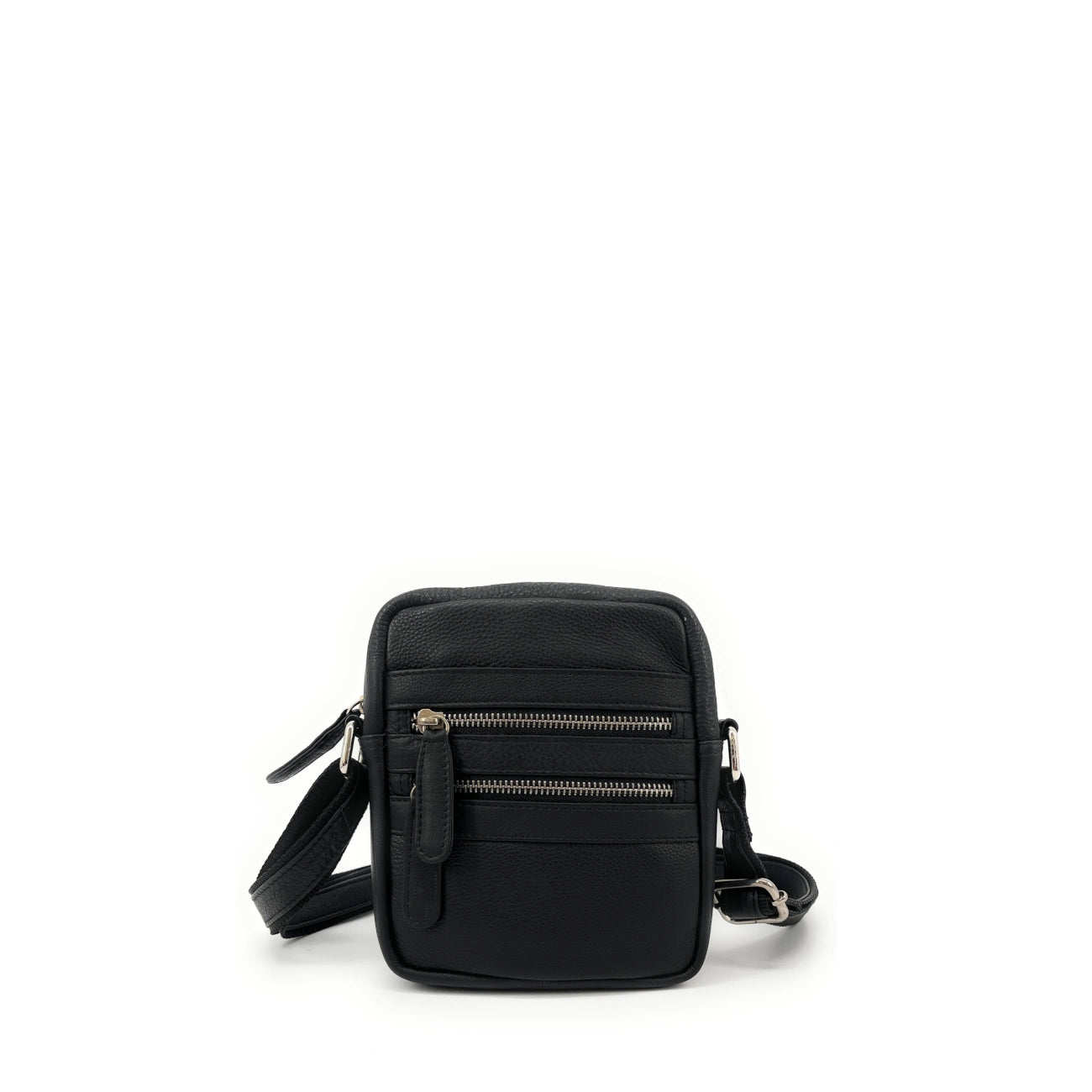 Sacoche en cuir lisse TRINITY Noir