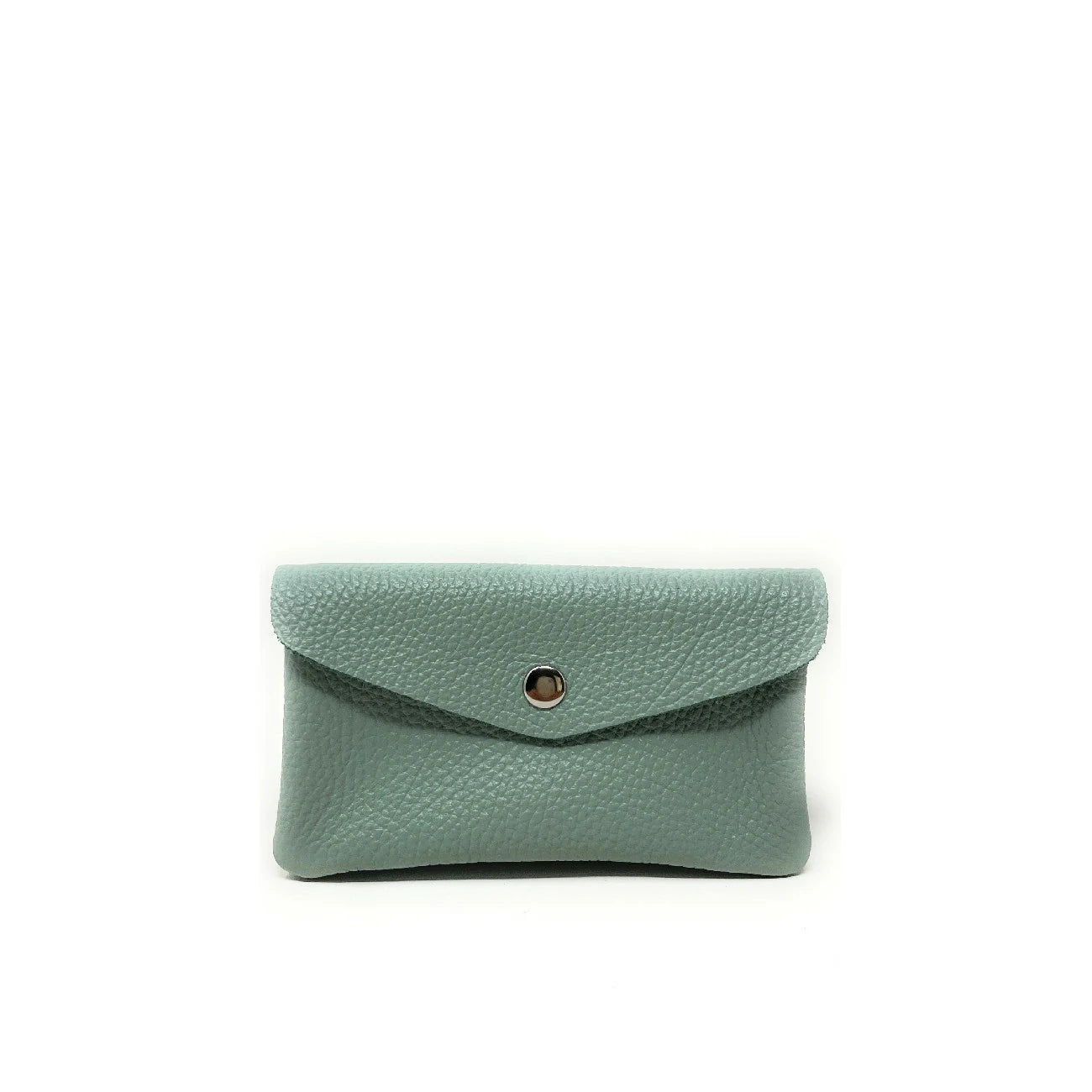 Pochette porte-monnaie en cuir grainé COMPO Vert amande