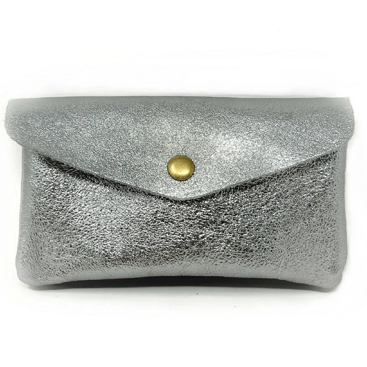 COMPO medium silver iridescent leather coin purse pouch