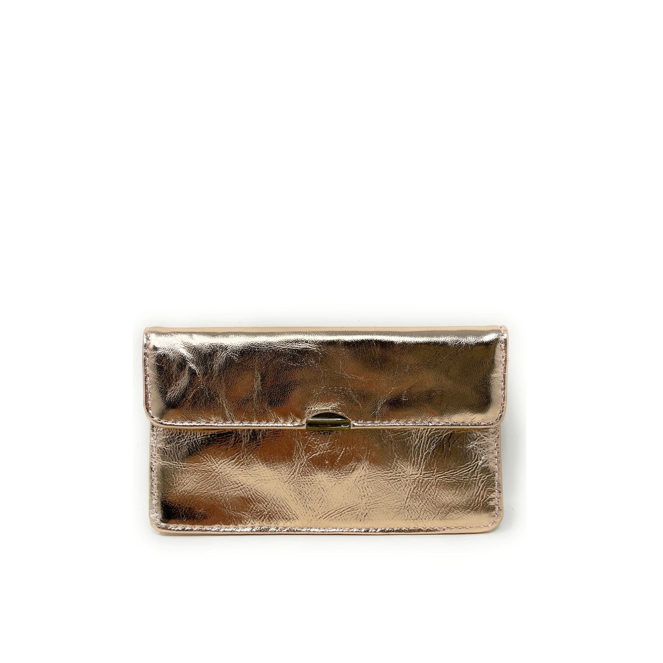 Geldbörsen-Clutch aus Metallic-Leder IMPRO Roségold