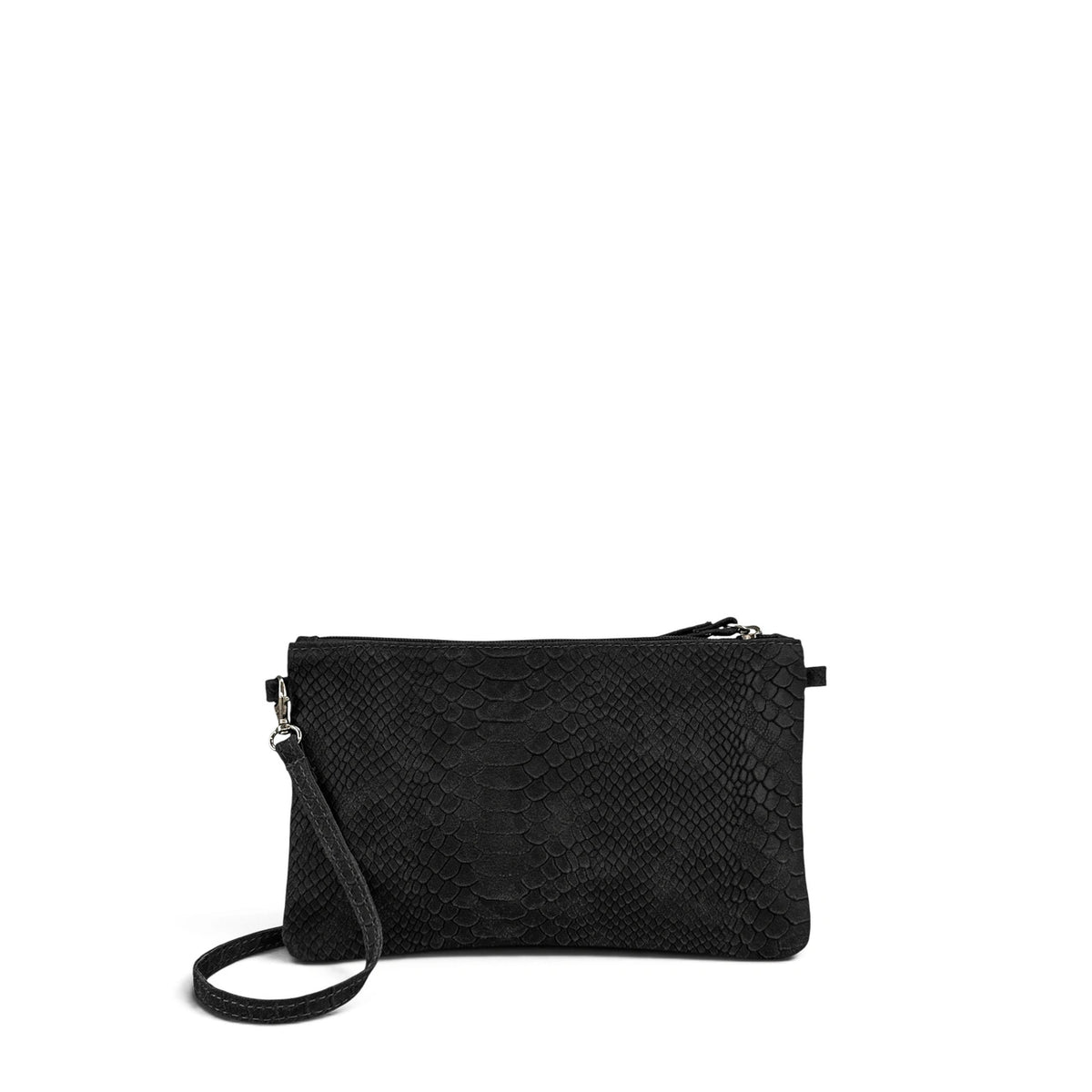 Sac pochette en cuir effet serpent DUNDEE Noir