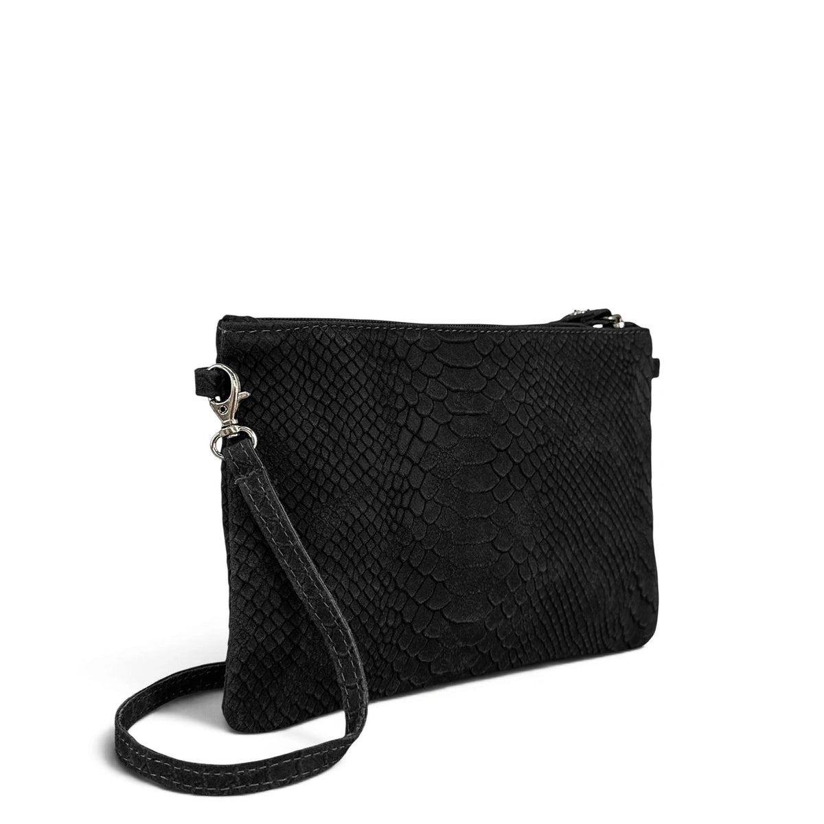 Sac pochette en cuir effet serpent DUNDEE Noir