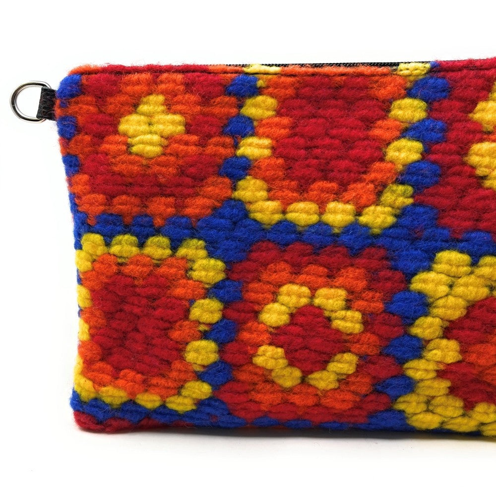 Sac pochette en laine feutrée et cuir TWIGGY Jaune tournesol