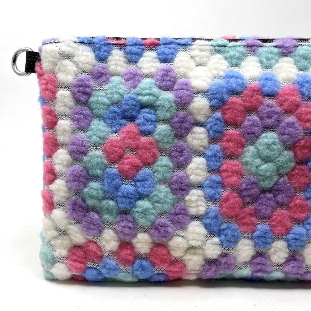 Sac pochette en laine feutrée et cuir TWIGGY Mauve