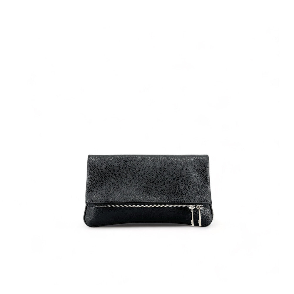 Sac pochette en cuir grainé ROXANE Noir