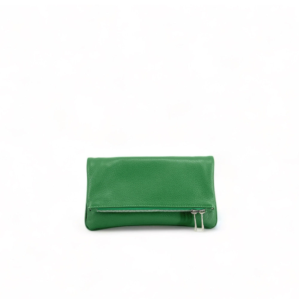 Sac pochette en cuir grainé ROXANE Vert anglais