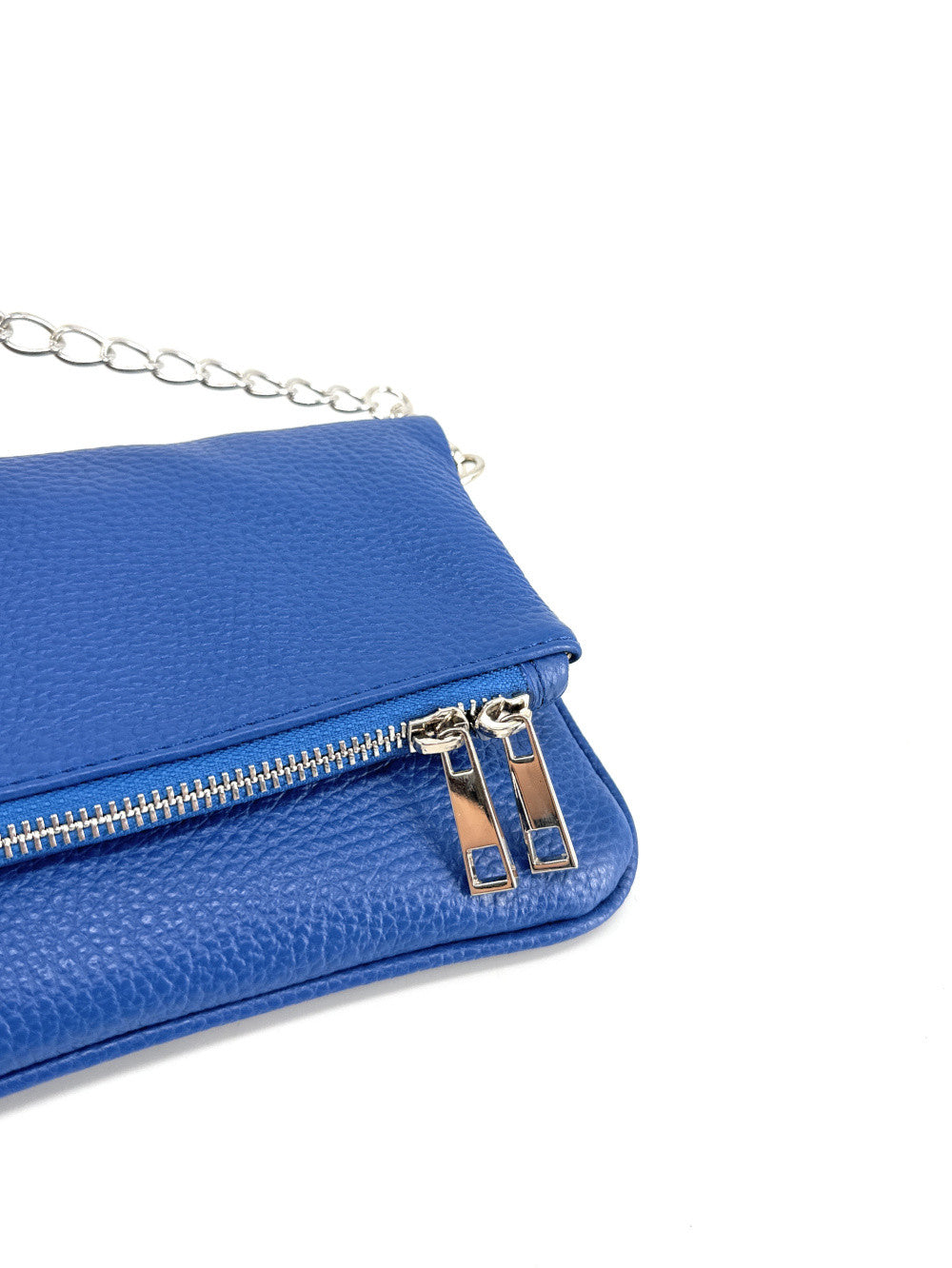 Sac pochette en cuir grainé ROXANE Bleu