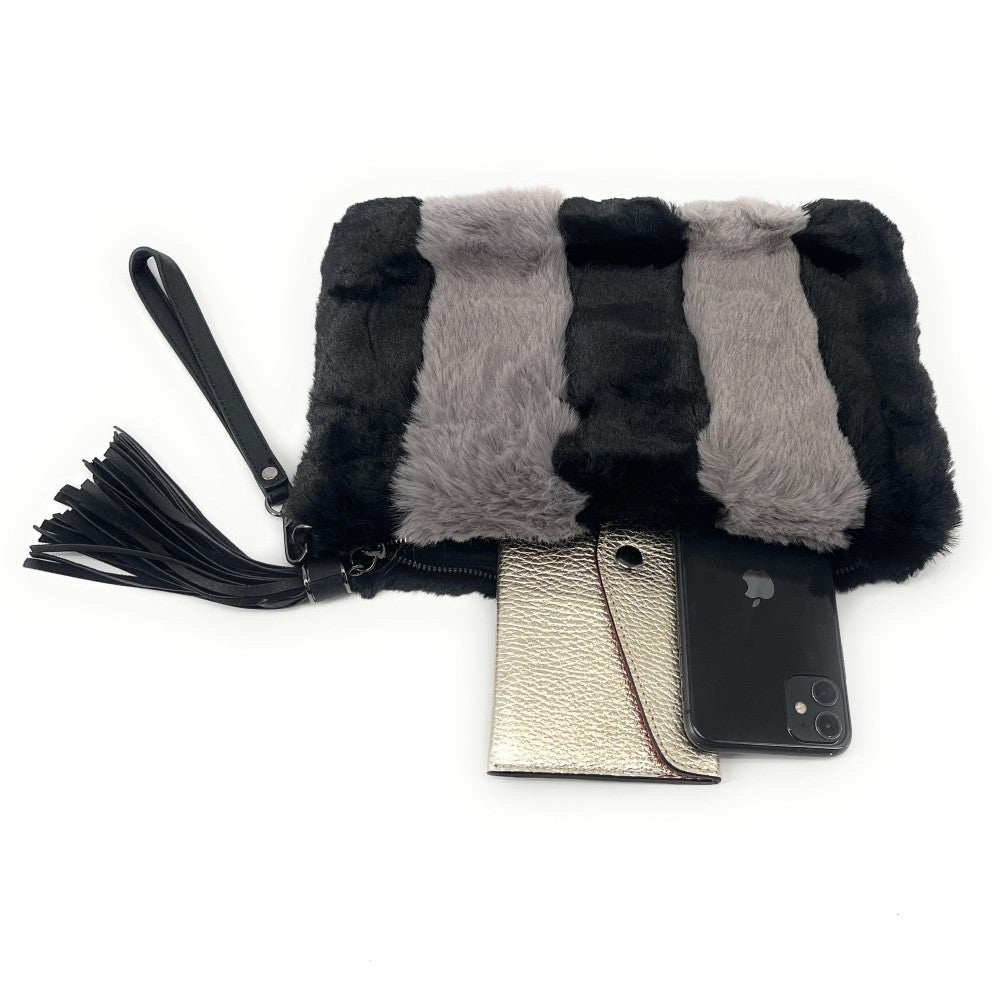 Sac pochette en fausse fourrure FURBY Noir