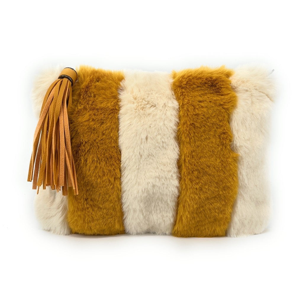 Sac pochette en fausse fourrure FURBY Savane