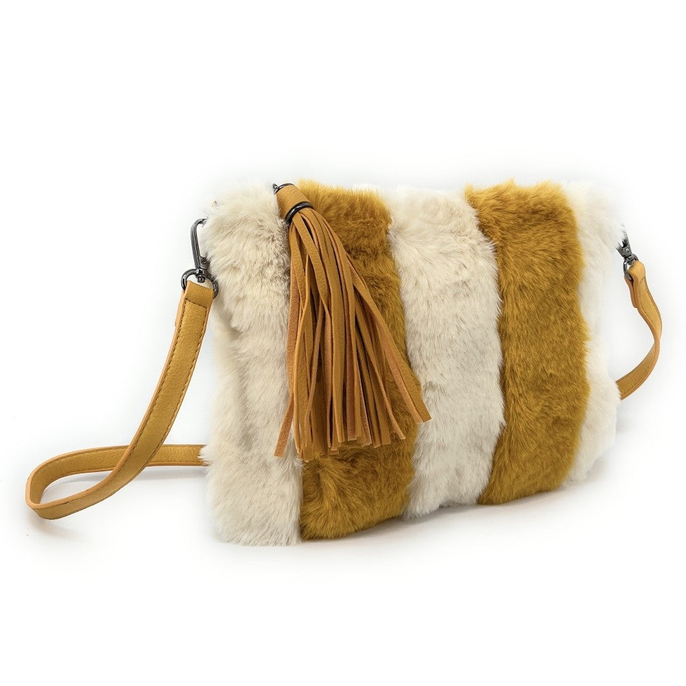 Sac pochette en fausse fourrure FURBY Savane