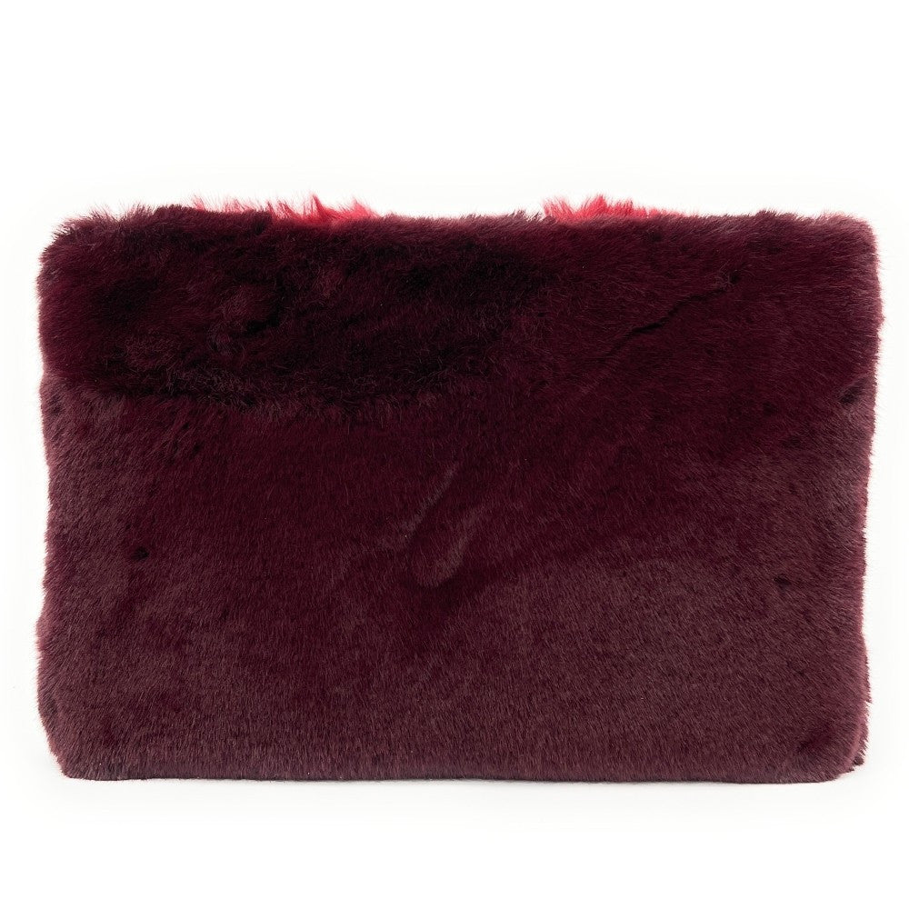 Sac pochette en fausse fourrure FURBY Rouge bordeaux