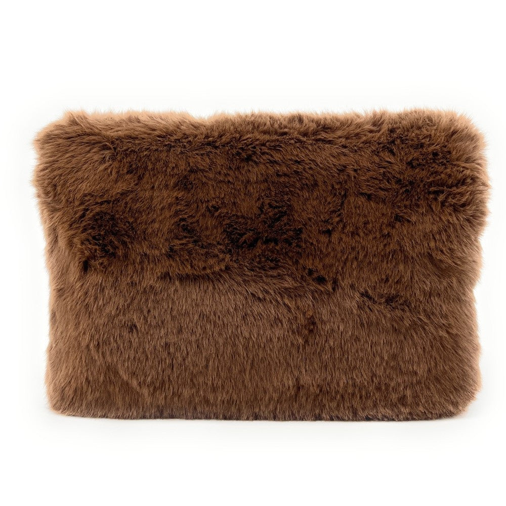 Sac pochette en fausse fourrure FURBY Châtaigne